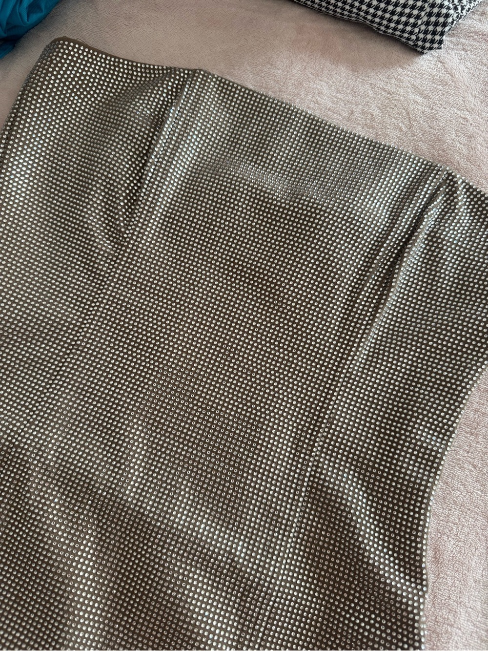 Zara Brown Strapless Studded Bodycon Dress